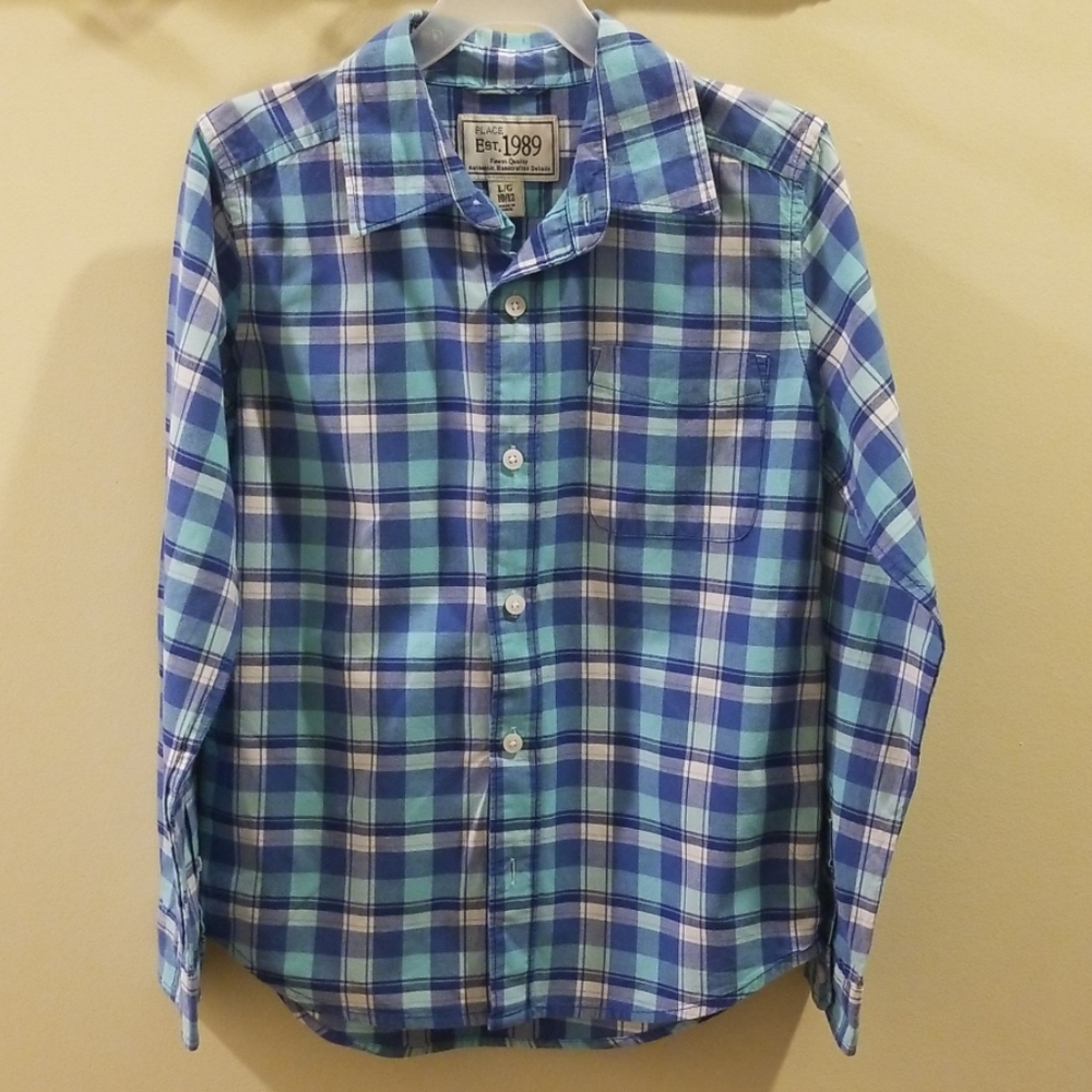 Children's Place Blue plaid long sleeve